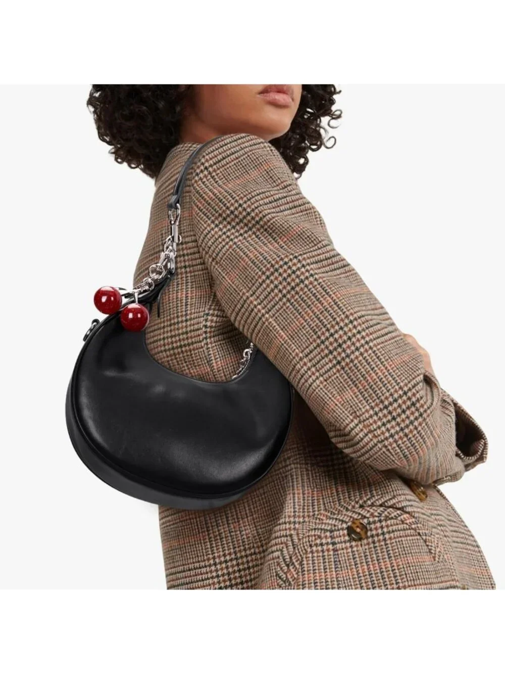 Soft Leather Crescent Bag - Small Shoulder Bag & 3-in-1 Clutch Purse Tote